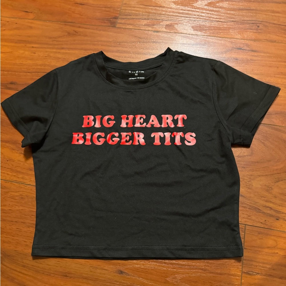 Black Graphic Cropped T-Shirt